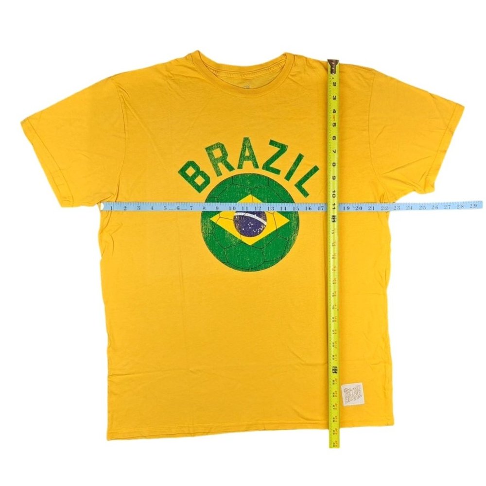 Brazil T-shirt Men XL Futebol Football Soccer Yellow Green Retro Brand Sport - Picture 5 of 5